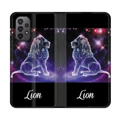Housse cuir portefeuille Pour Samsung Galaxy A23 5G Signe Zodiaque 2 Lion