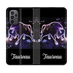 Housse cuir portefeuille Pour Samsung Galaxy A23 5G Signe Zodiaque 2 Taureau