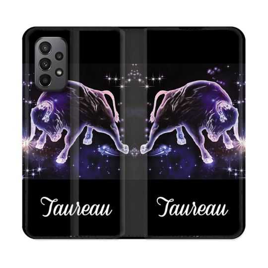 Housse cuir portefeuille Pour Samsung Galaxy A23 5G Signe Zodiaque 2 Taureau