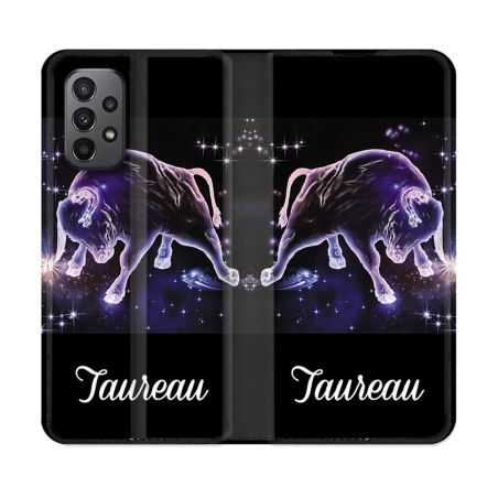 Housse cuir portefeuille Pour Samsung Galaxy A23 5G Signe Zodiaque 2 Taureau