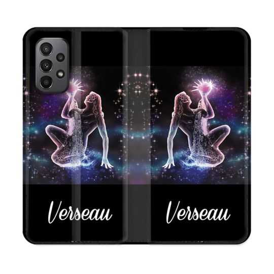 Housse cuir portefeuille Pour Samsung Galaxy A23 5G Signe Zodiaque 2 Verseau