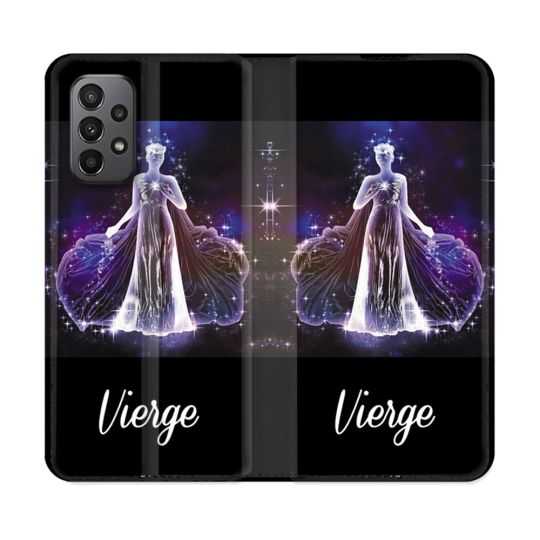 Housse cuir portefeuille Pour Samsung Galaxy A23 5G Signe Zodiaque 2 Vierge
