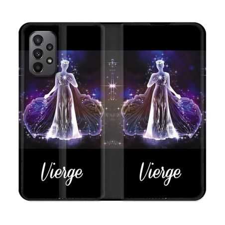 Housse cuir portefeuille Pour Samsung Galaxy A23 5G Signe Zodiaque 2 Vierge