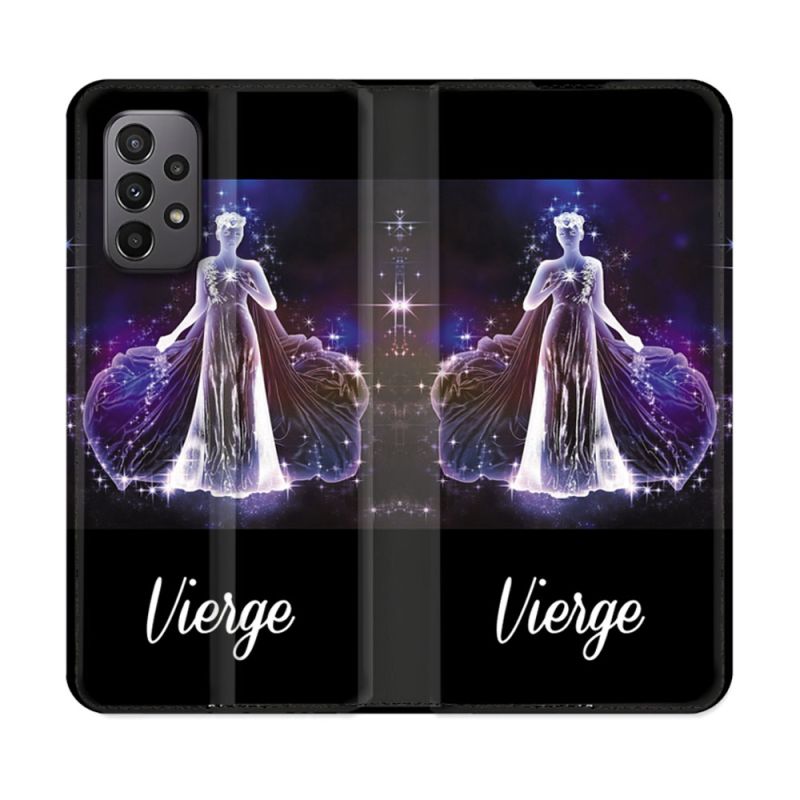 Housse cuir portefeuille Pour Samsung Galaxy A23 5G Signe Zodiaque 2 Vierge