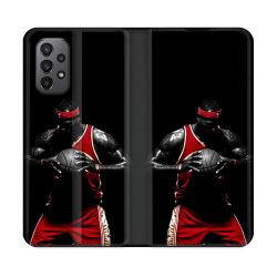 Housse cuir portefeuille Pour Samsung Galaxy A23 5G Sport Basketeur