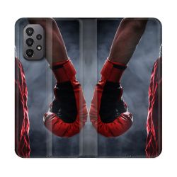 Housse cuir portefeuille Pour Samsung Galaxy A23 5G Sport Boxe Gant Rouge