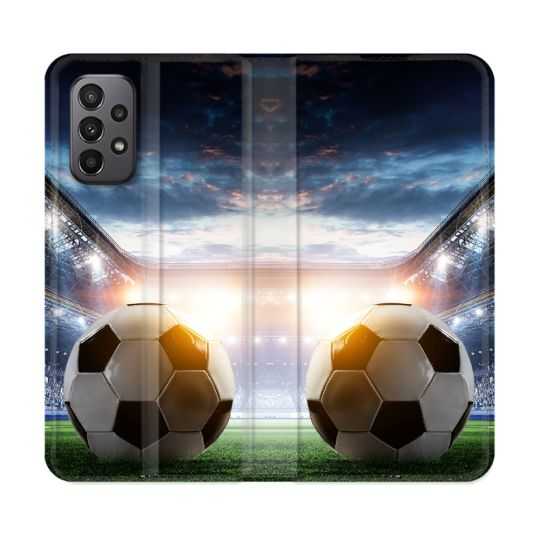 Housse cuir portefeuille Pour Samsung Galaxy A23 5G Sport Football Stade