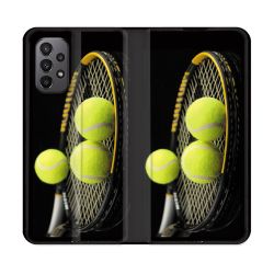 Housse cuir portefeuille Pour Samsung Galaxy A23 5G Sport Tennis Balls