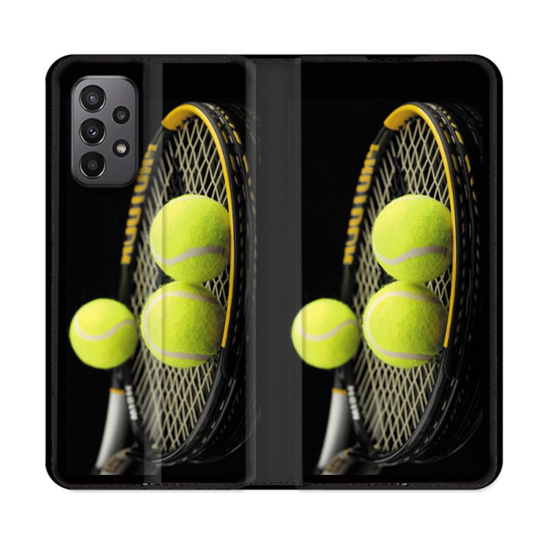 Housse cuir portefeuille Pour Samsung Galaxy A23 5G Sport Tennis Balls