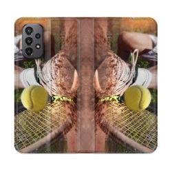Housse cuir portefeuille Pour Samsung Galaxy A23 5G Sport Tennis Glissade