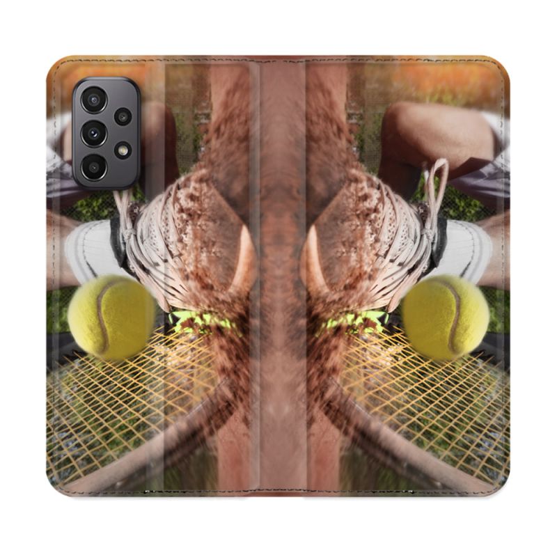 Housse cuir portefeuille Pour Samsung Galaxy A23 5G Sport Tennis Glissade
