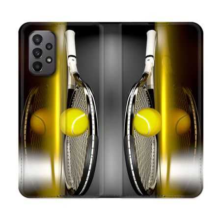 Housse cuir portefeuille Pour Samsung Galaxy A23 5G Sport Tennis Reflet