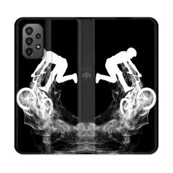 Housse cuir portefeuille Pour Samsung Galaxy A23 5G Sport VTT Noir