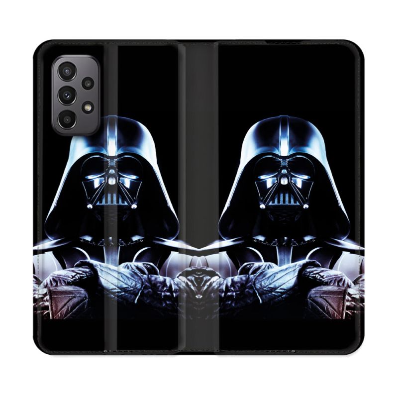 Housse cuir portefeuille Pour Samsung Galaxy A23 5G Star Wars - Dark Vador Noir