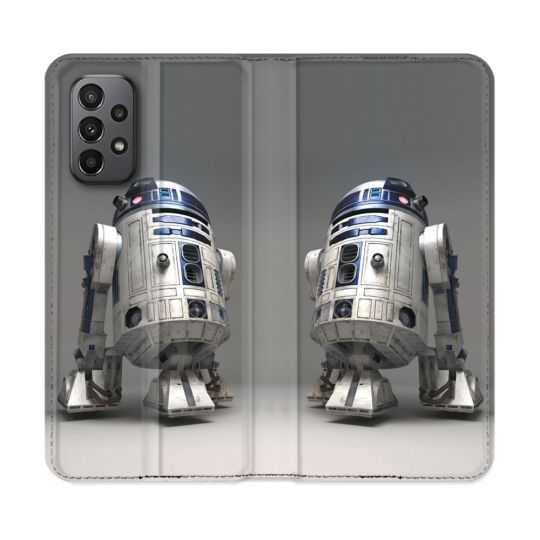 Housse cuir portefeuille Pour Samsung Galaxy A23 5G Star Wars - R2D2
