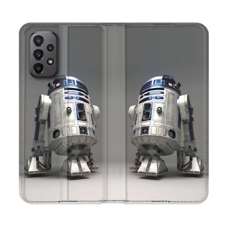 Housse cuir portefeuille Pour Samsung Galaxy A23 5G Star Wars - R2D2