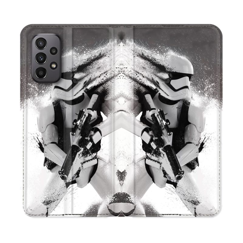 Housse cuir portefeuille Pour Samsung Galaxy A23 5G Star Wars - Trooper