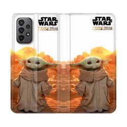 Housse cuir portefeuille Pour Samsung Galaxy A23 5G Star Wars - Yoda bebe soleil