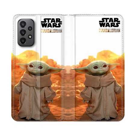 Housse cuir portefeuille Pour Samsung Galaxy A23 5G Star Wars - Yoda bebe soleil