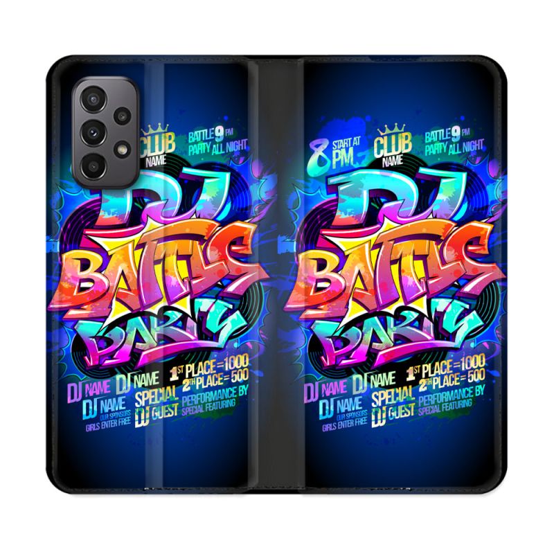 Housse cuir portefeuille Pour Samsung Galaxy A23 5G Street Art Rap