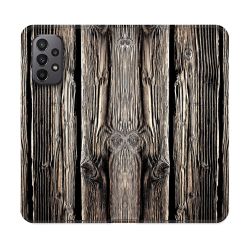 Housse cuir portefeuille Pour Samsung Galaxy A23 5G Texture Bois