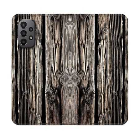 Housse cuir portefeuille Pour Samsung Galaxy A23 5G Texture Bois