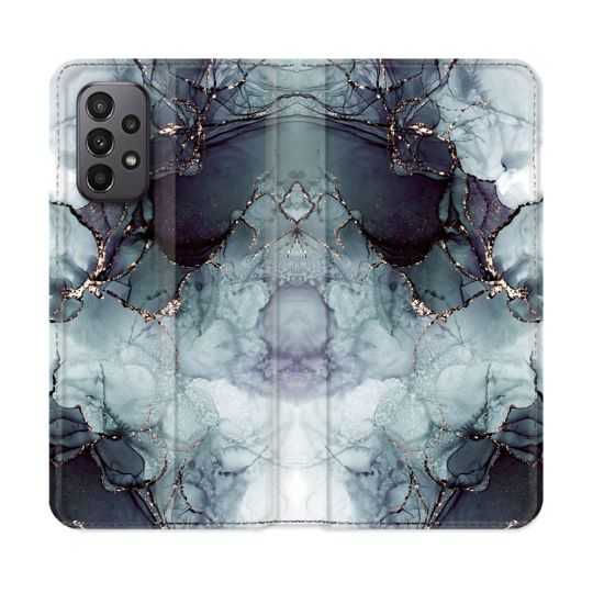Housse cuir portefeuille Pour Samsung Galaxy A23 5G Texture Marbre Gris