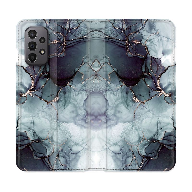 Housse cuir portefeuille Pour Samsung Galaxy A23 5G Texture Marbre Gris