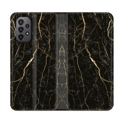 Housse cuir portefeuille Pour Samsung Galaxy A23 5G Texture Marbre Noir