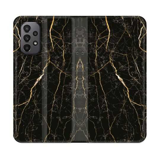 Housse cuir portefeuille Pour Samsung Galaxy A23 5G Texture Marbre Noir