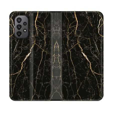 Housse cuir portefeuille Pour Samsung Galaxy A23 5G Texture Marbre Noir