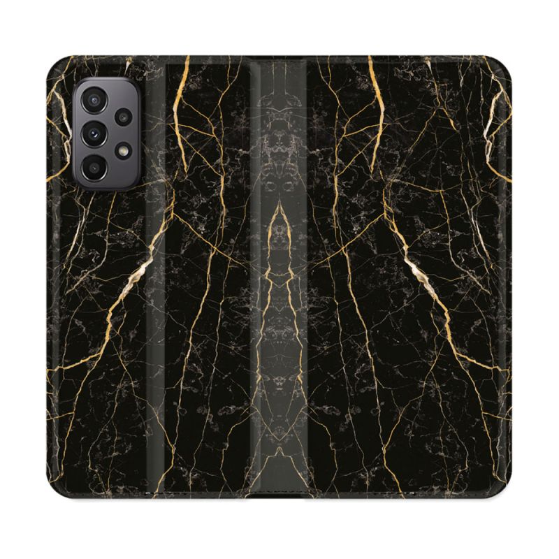 Housse cuir portefeuille Pour Samsung Galaxy A23 5G Texture Marbre Noir
