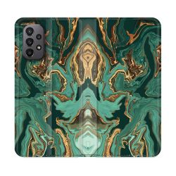 Housse cuir portefeuille Pour Samsung Galaxy A23 5G Texture Marbre Vert