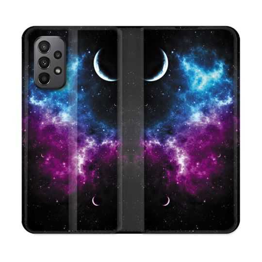 Housse cuir portefeuille Pour Samsung Galaxy A23 5G Univers Bleu Violet
