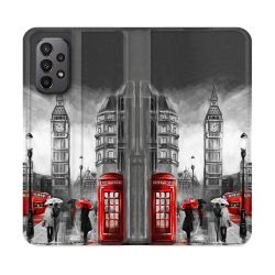 Housse cuir portefeuille Pour Samsung Galaxy A23 5G Voyage Angleterre Londres Vintage