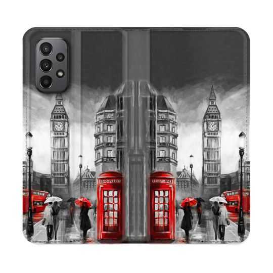 Housse cuir portefeuille Pour Samsung Galaxy A23 5G Voyage Angleterre Londres Vintage