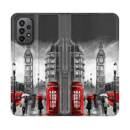 Housse cuir portefeuille Pour Samsung Galaxy A23 5G Voyage Angleterre Londres Vintage