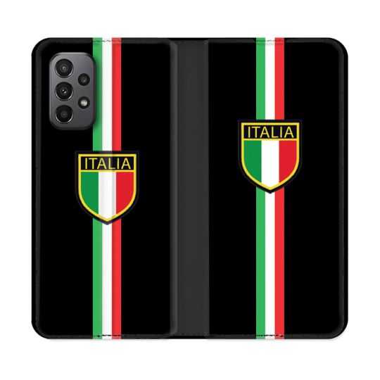 Housse cuir portefeuille Pour Samsung Galaxy A23 5G Voyage Italie 3 Noir