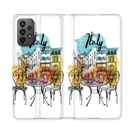 Housse cuir portefeuille Pour Samsung Galaxy A23 5G Voyage Italie Vintage