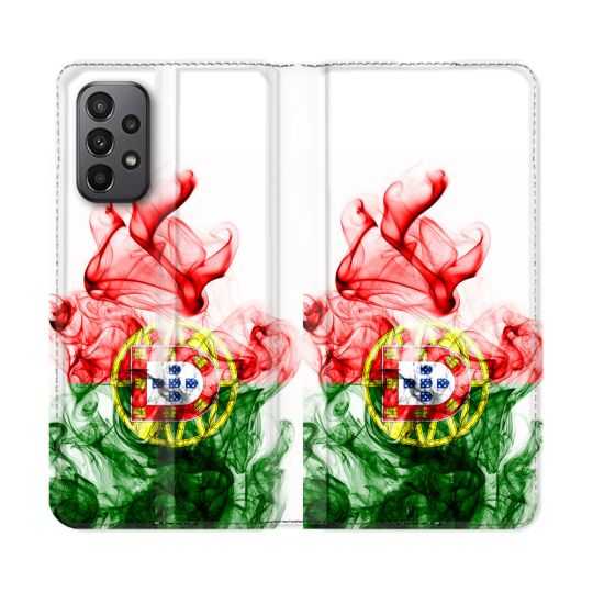 Housse cuir portefeuille Pour Samsung Galaxy A23 5G Voyage Portugal Flamme
