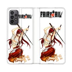 Housse cuir portefeuille Pour Samsung Galaxy A23 5G Manga Fairy Tail Erza