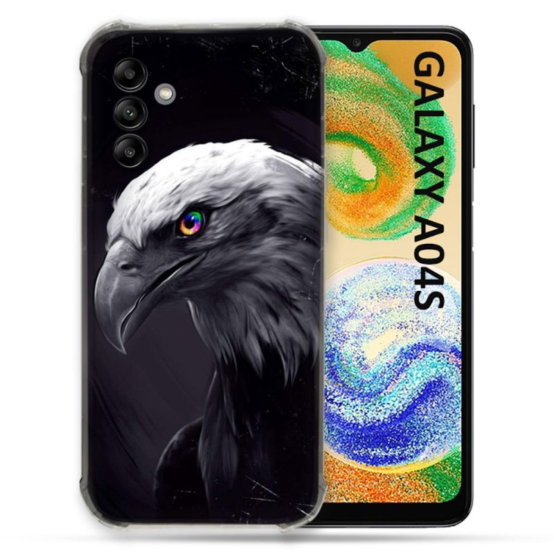 Coque Pour Samsung Galaxy A04S Animal Aigle Royal Noir