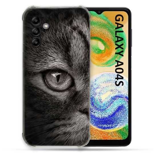 Coque Pour Samsung Galaxy A04S Animal Chat Gris