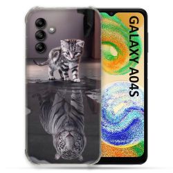Coque Pour Samsung Galaxy A04S Animal Chat Reflet