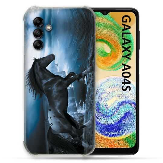 Coque Pour Samsung Galaxy A04S Animal Cheval Noir