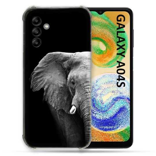Coque Pour Samsung Galaxy A04S Animal Elephant Noir
