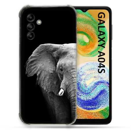 Coque Pour Samsung Galaxy A04S Animal Elephant Noir
