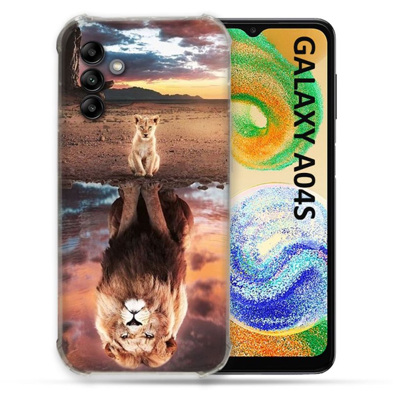Coque Pour Samsung Galaxy A04S Animal Lion Reflet