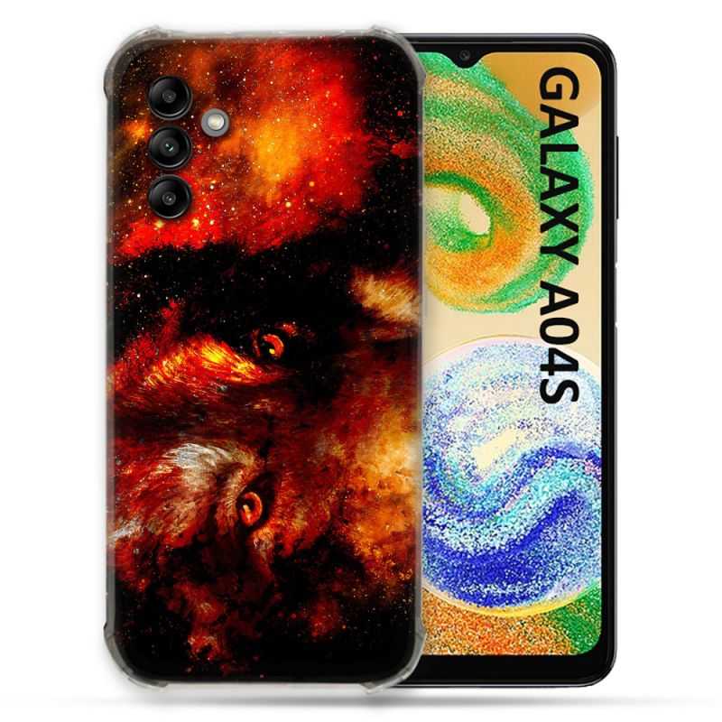 Coque Pour Samsung Galaxy A04S Animal Loup Espace