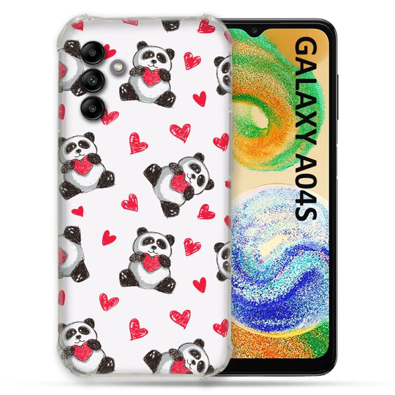 Coque Pour Samsung Galaxy A04S Animal Panda Cœur